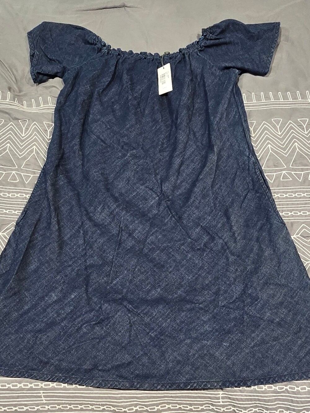 Adriano Goldschmied Harley Off The Shoulder Denim Dress Size Large